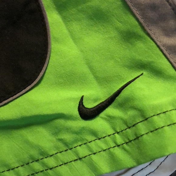Nike green, grey, white, black swim trunks - Picture 3 of 8